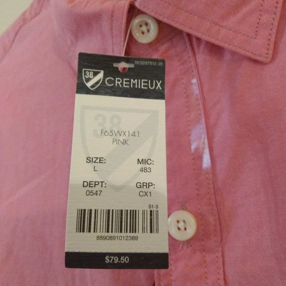 NWT Daniel Cremieux Classic Dress Shirt Pink Sz L